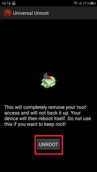 Удаление рут-прав через Universal Uroot