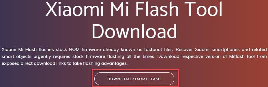 Инструмент Xiaomi MIFlash