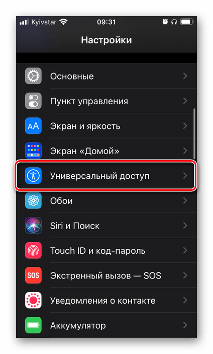 Параметры специальных возможностей для голосового помощника Siri в настройках iOS на iPhone