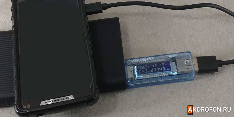 USB-тестер для измерения нагрузки.